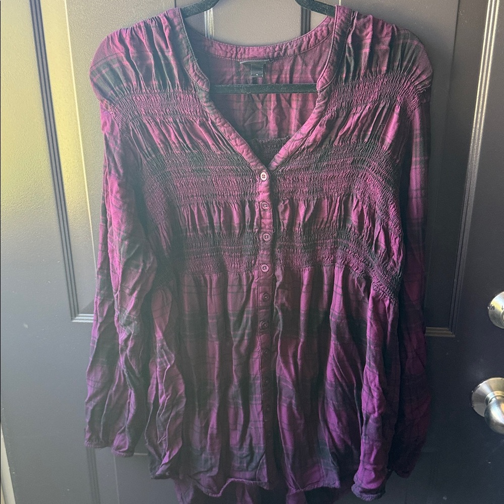 Purple Button-Up Blouse from Torrid